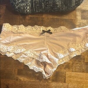 Cream Lace Trim Bikini Panties